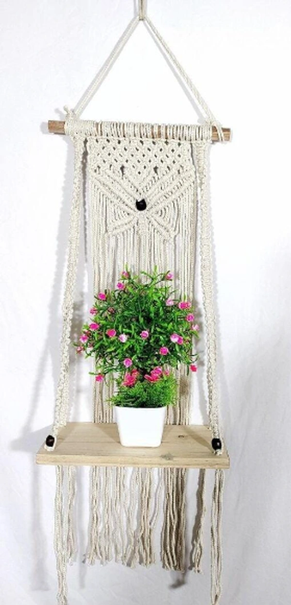 Macrame Diy WallHanging / Wall Decor Hanging Planters -  Free Size,  ,  Indoor,  Pack of1